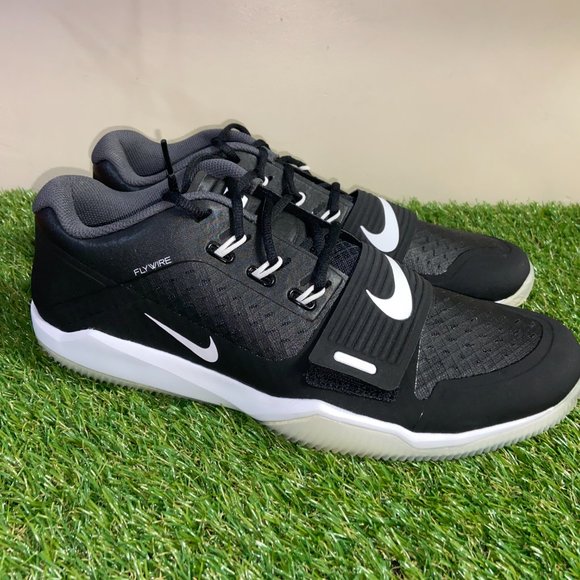 Nike Alpha Menace Turf Low Football Shoe Black White AQ8129-001 Men Sz NEW